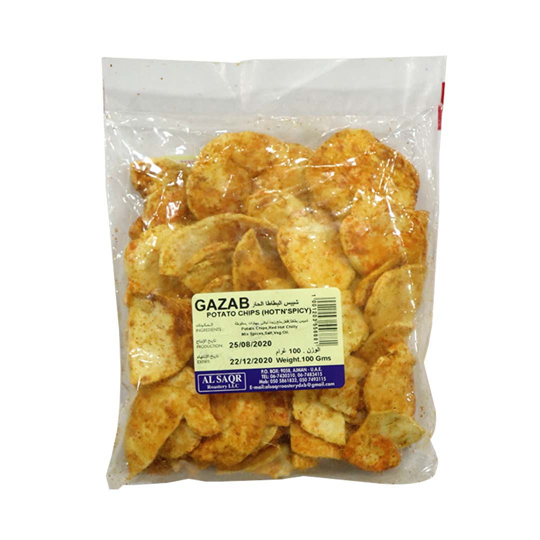 GAZAB POTATO CHIPS HOT N SPICY 100 GM