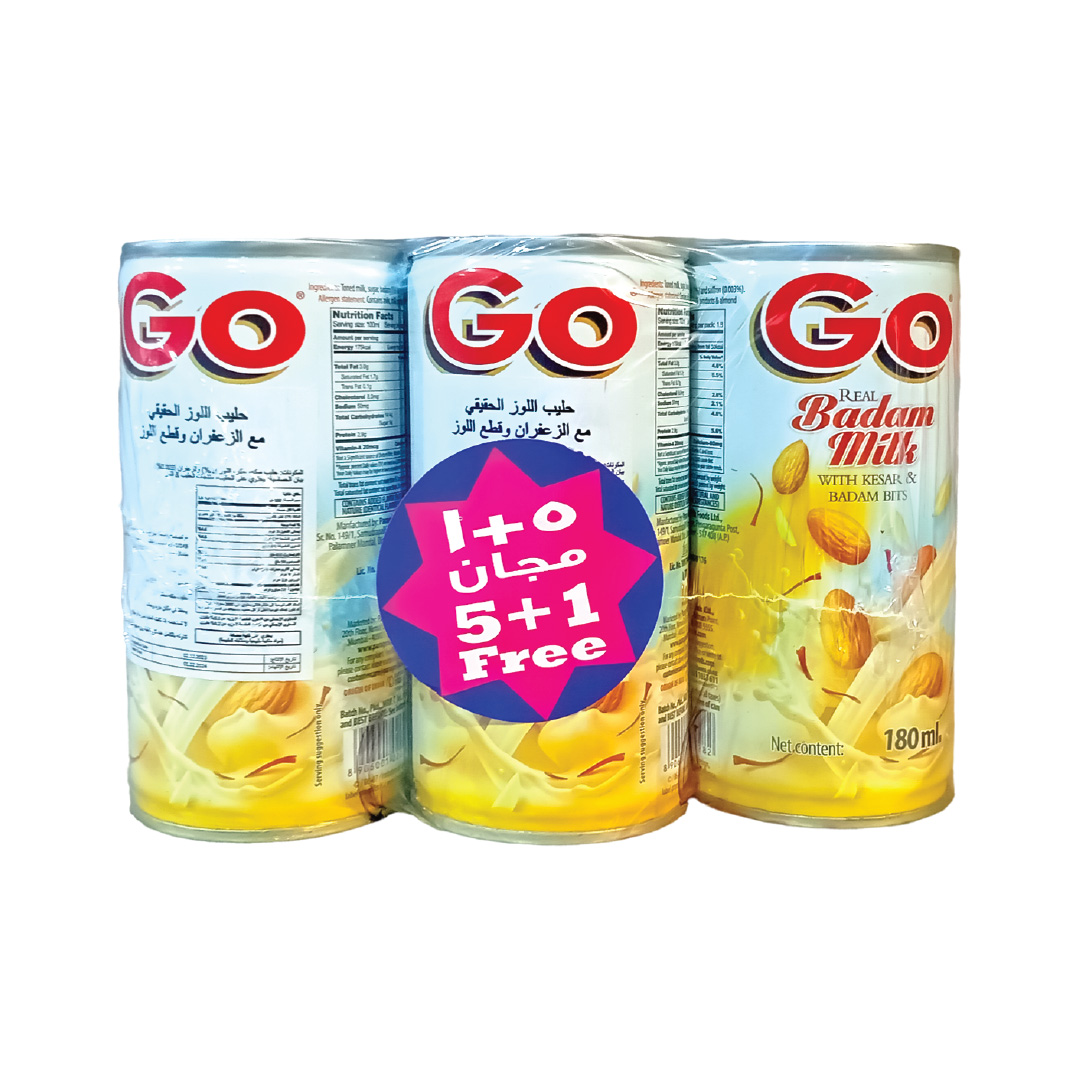 GO BADAM 5+1 180 ML OFFER4X(6X180ML)