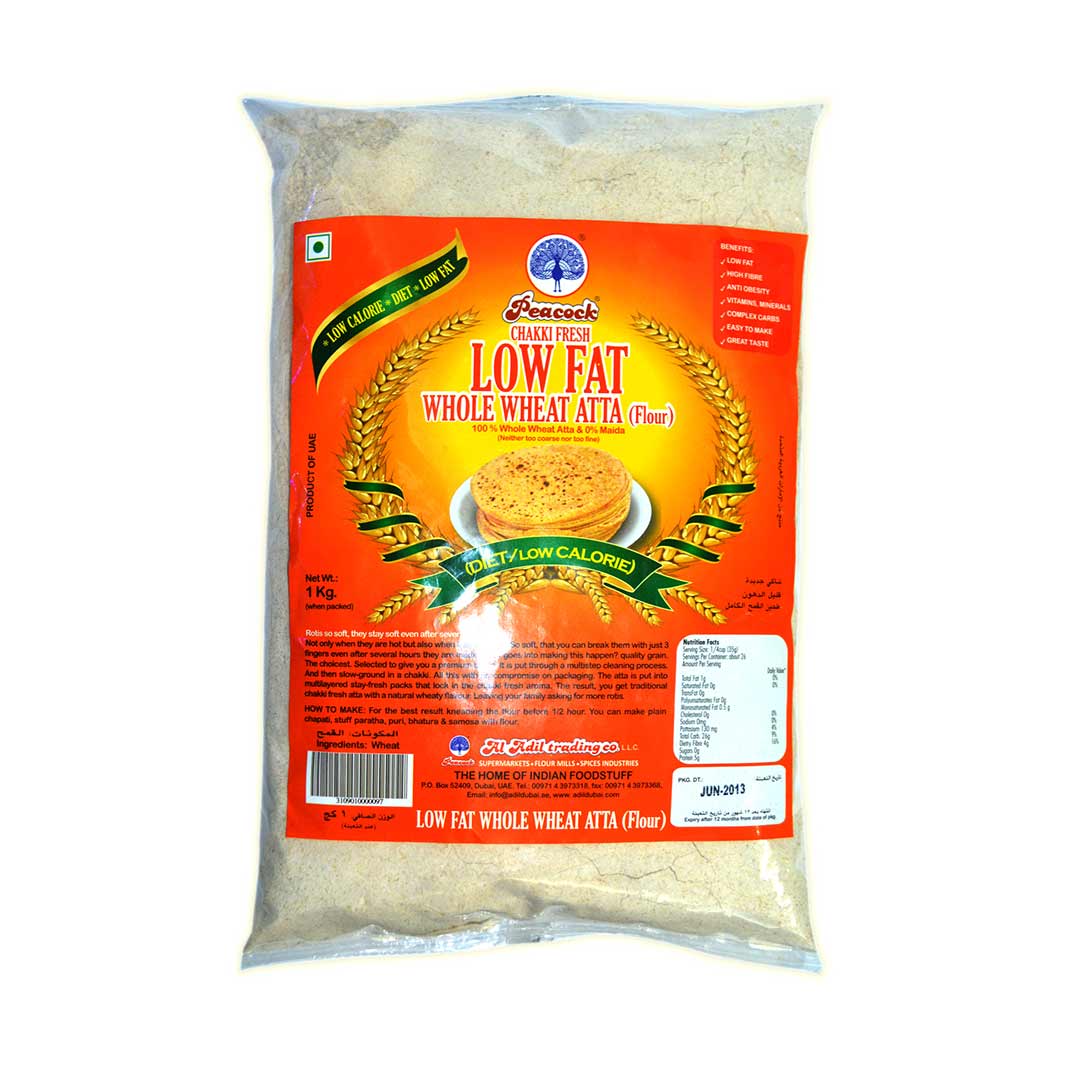 PEACOCK LOW FAT WHEAT ATTA 1KG