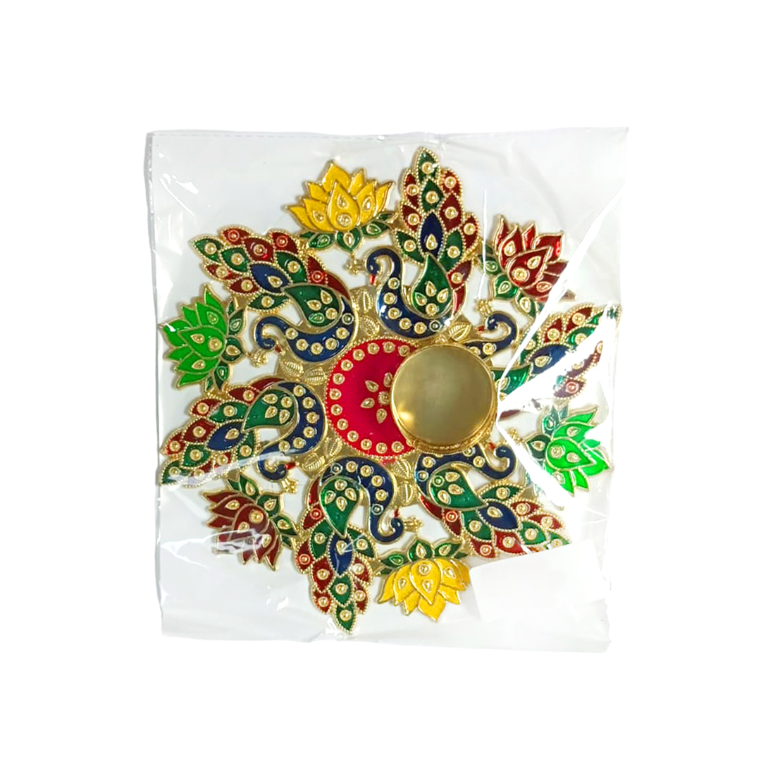 RANGOLI DESIGN TEA LIGHT CANDLE PLATE