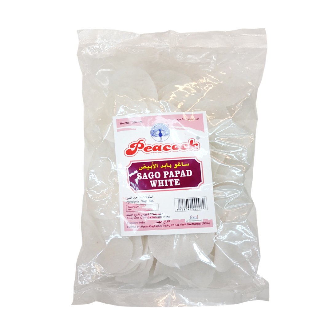 PEACOCK SAGO PAPAD WHITE JALGOAN 200G