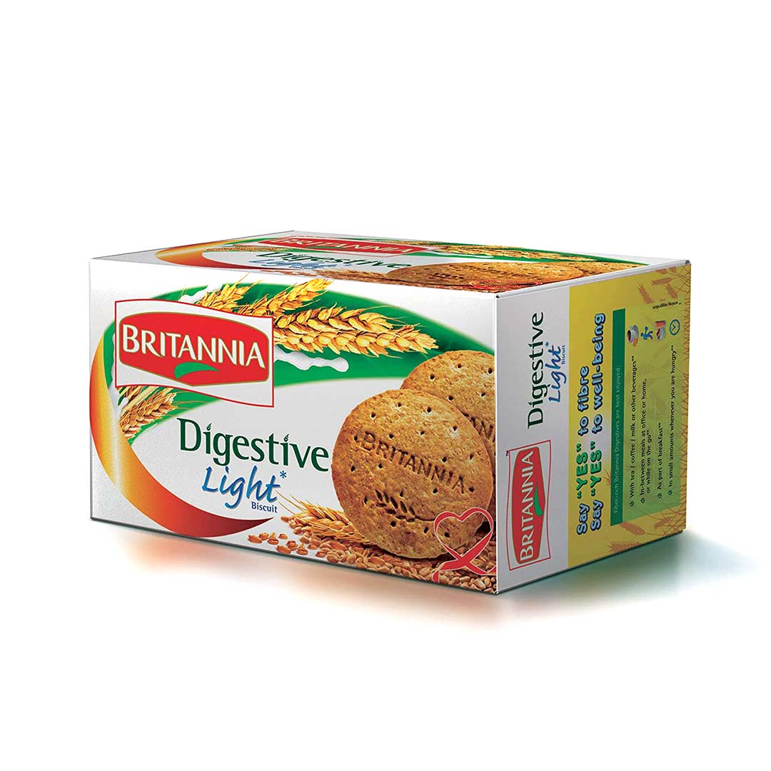 BRITANNIA DIGESTIVE LIGHT BISCUITS 225GM