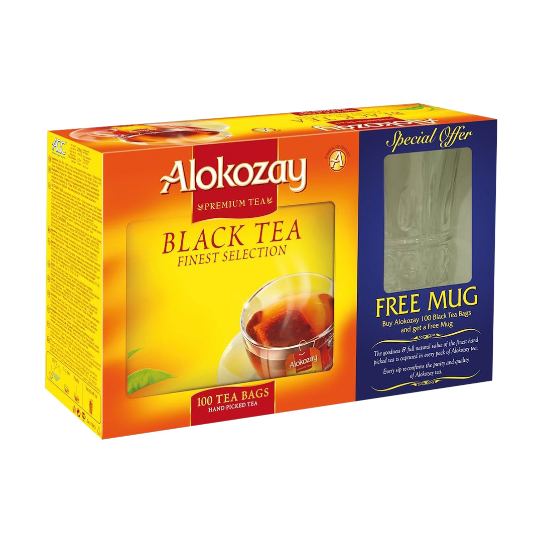 ALOKOZAY BLACK TEA 100 + MUG ENVELOPES OF TEA BAGS
