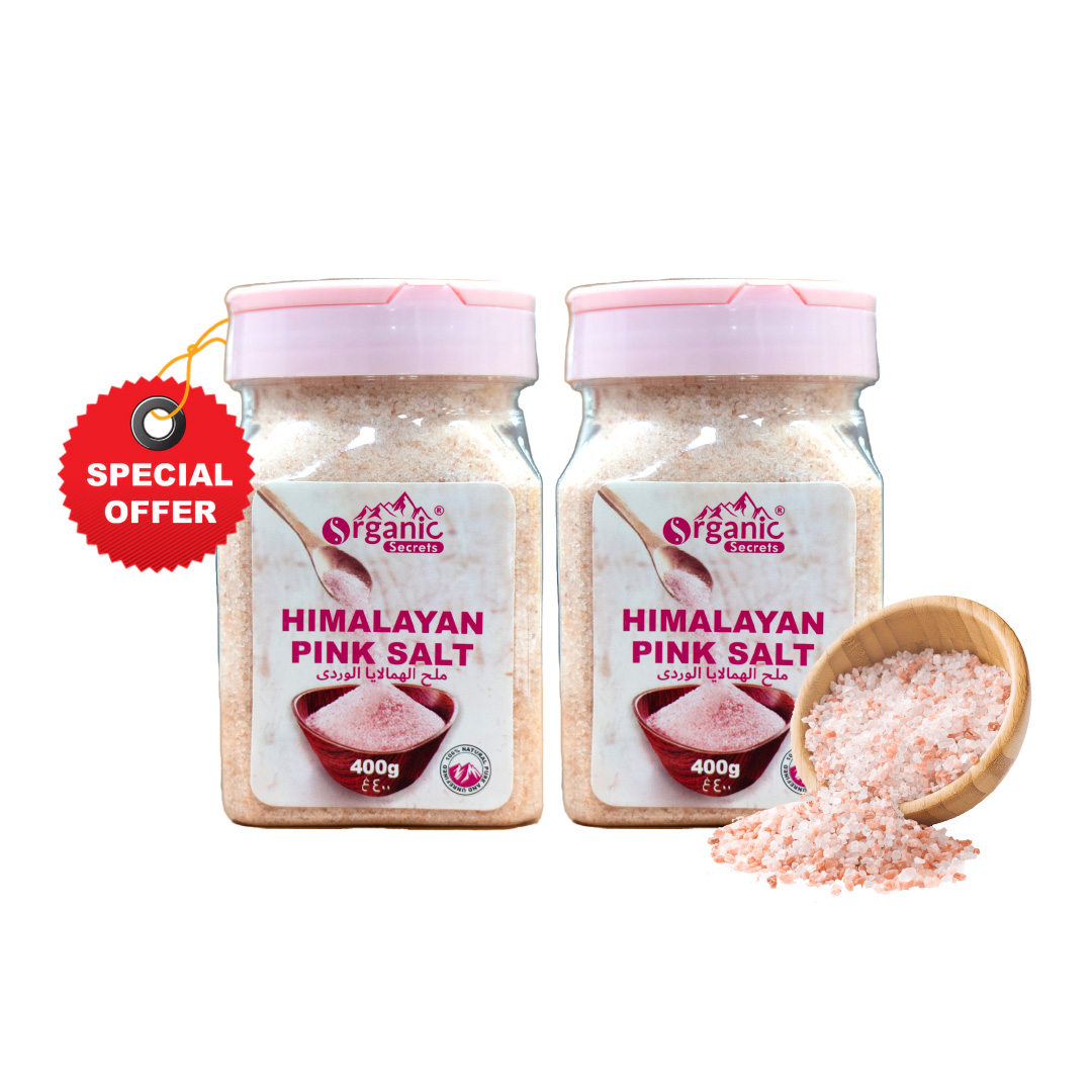 Organic Secrets Himalayan Pink Salt  400 Gm Jar X2 -Special Offer