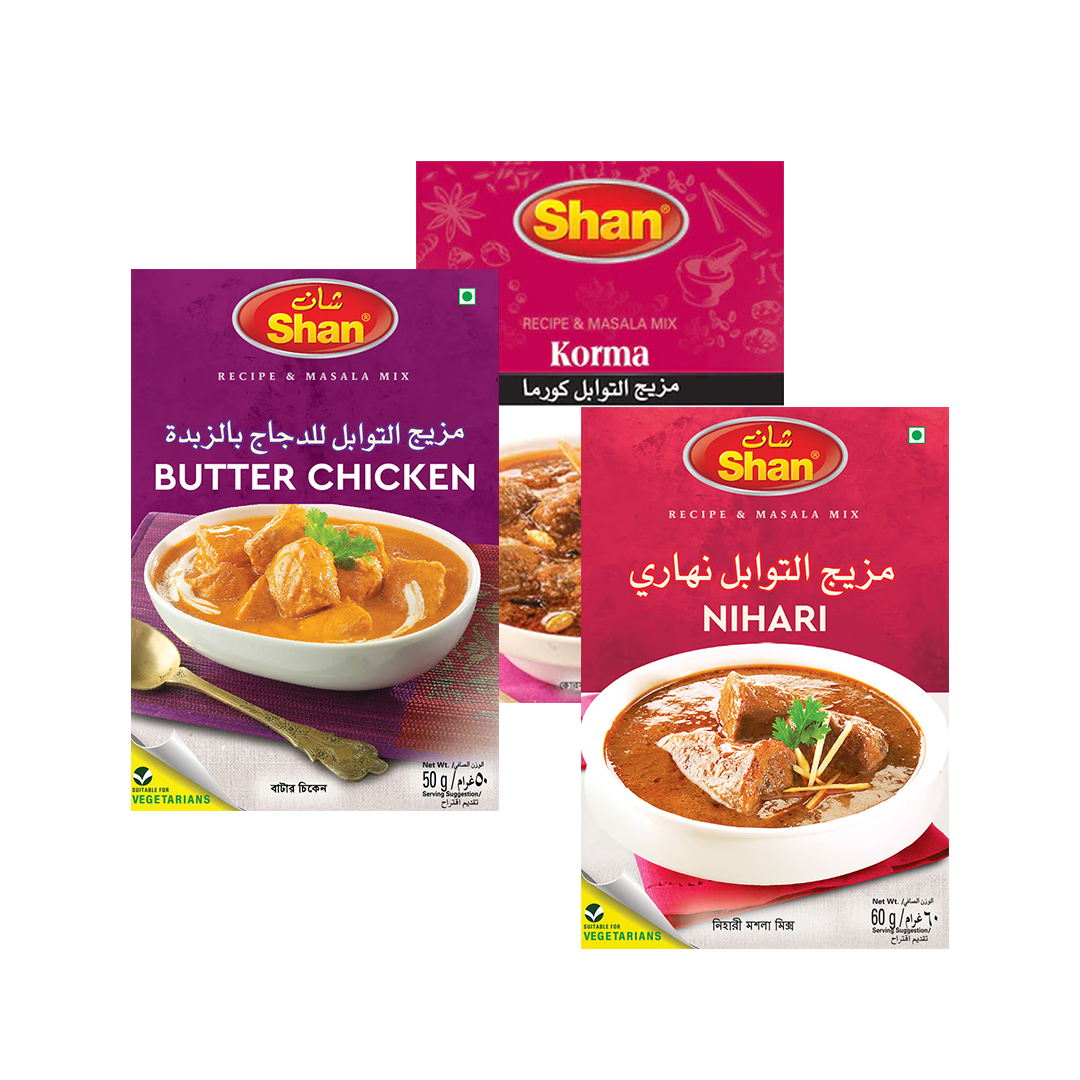 SHAN BUTTER CHICKEN+NIHARICURRY+KORMA CURRY