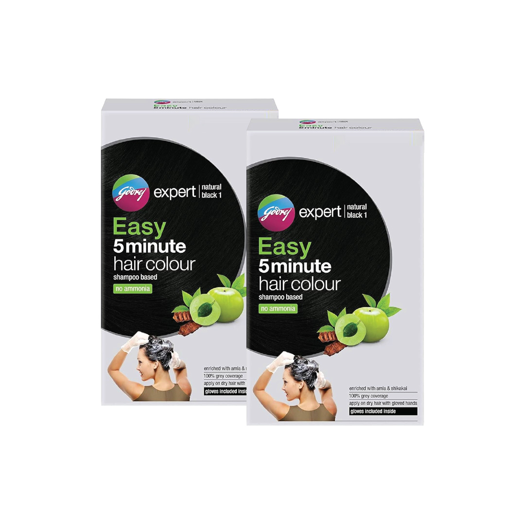 GODREJ SHAMPOO HAIR COLOR NATURAL BLACK TWIN PACK 4X36 ML