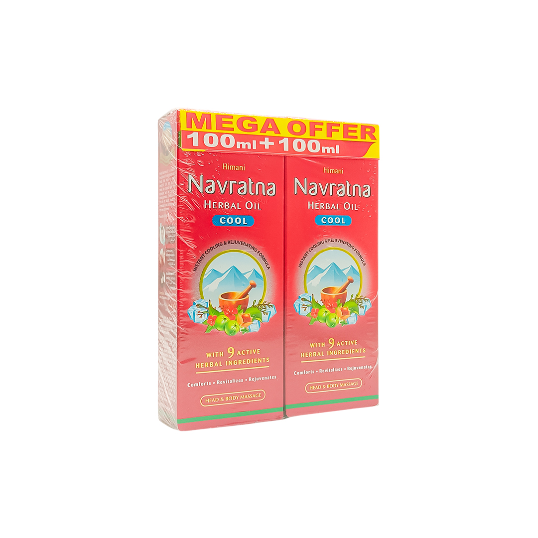 EMAMI NAVRATNA HERBAL COOL OIL COOL 100ML+100ML TWIN PACK