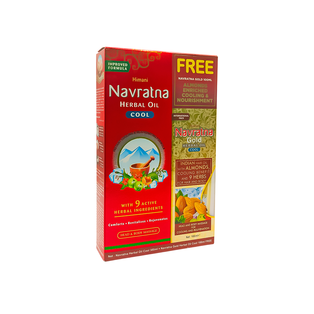 EMAMI HIMANI NAVRATNA OIL 300 ML + GOLD HERBAL OIL COOL 100 ML 1 PACK