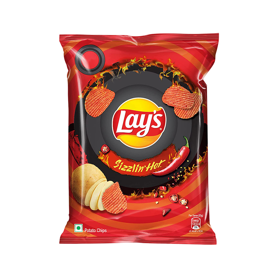 LAYS SIZZLIN HOT POTATO CHIPS 48 GM