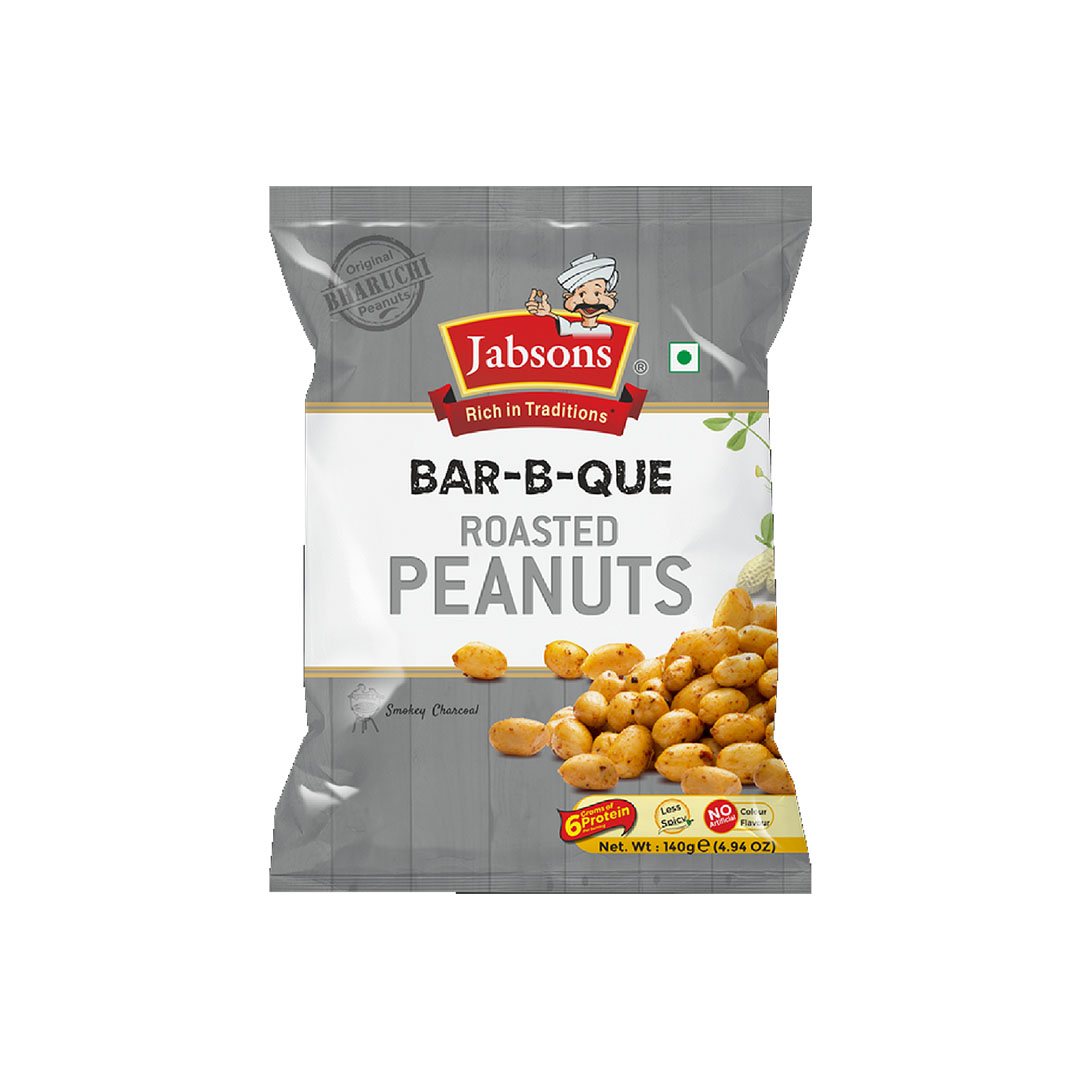 JABSONS ROASTED PEANUT BAR-B-QUE 140GM U1