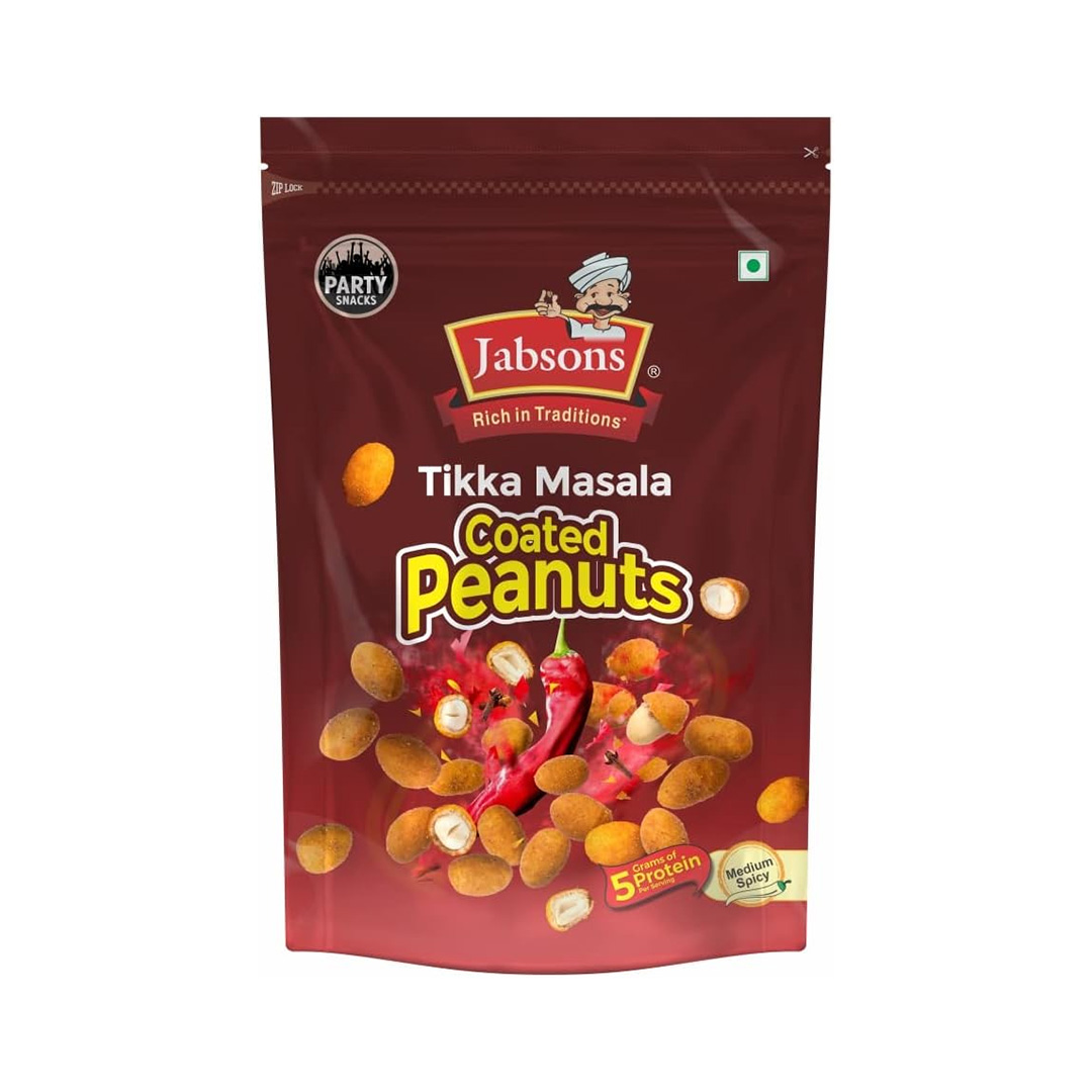 JABSONS TIKKA MASALA COATED PEANUTS, 400GM