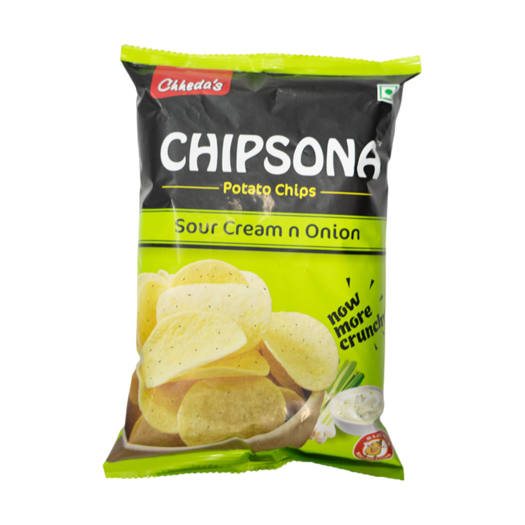 CHHEDAS CHIPSONA POTATO CHIPS SOUR CREAM & ONION 90GM