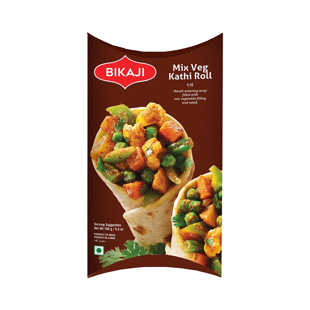 BIKAJI MIX VEG KATHI ROLL 6 PIECE 156X24 FZ