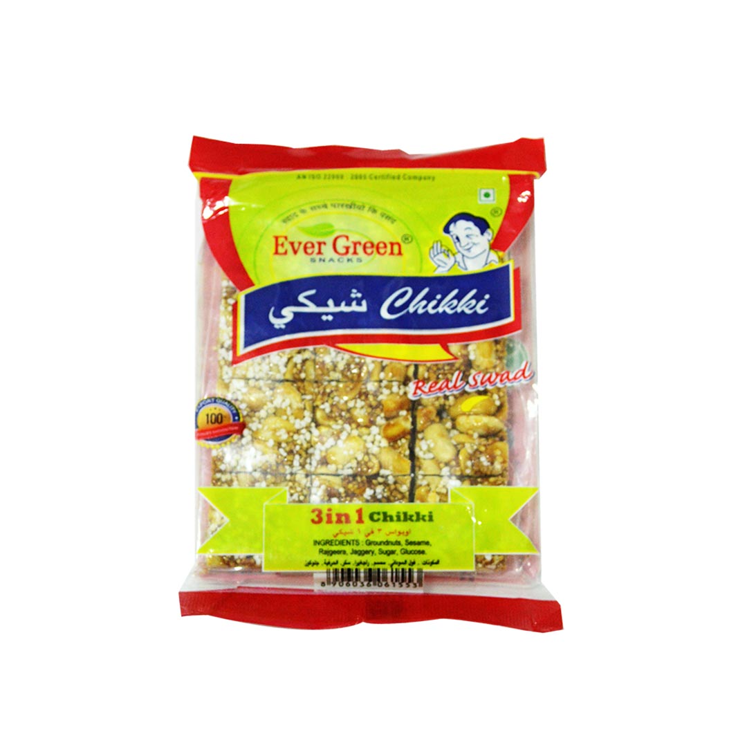 EVERGREEN 3 IN 1 CHIKKI 100GM