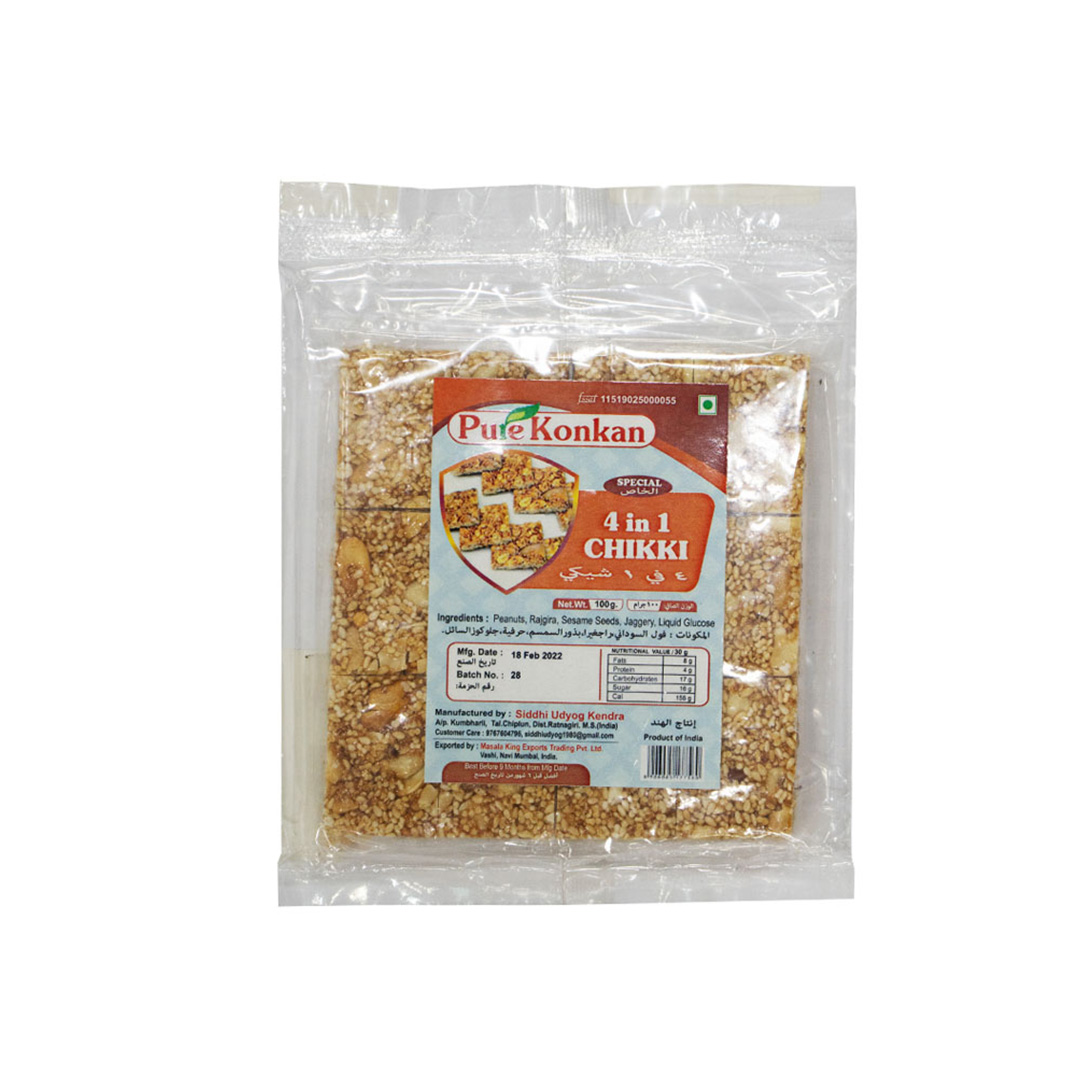 PURE KONKAN 4 IN 1 CHIKKI 100GM