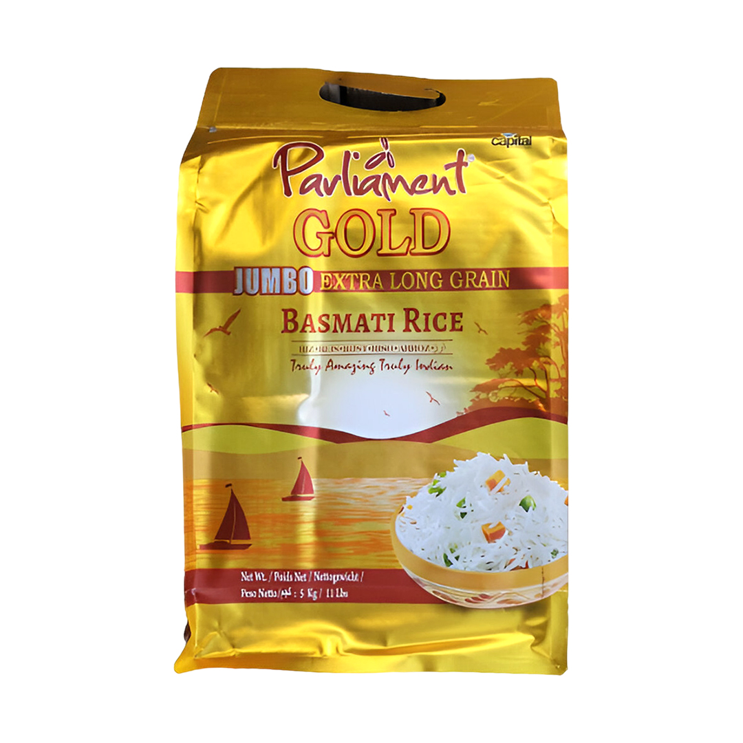 PARLIAMENT GOLD JUMBO EXTRA LONG GRAIN BASMATI RICE 5 KG