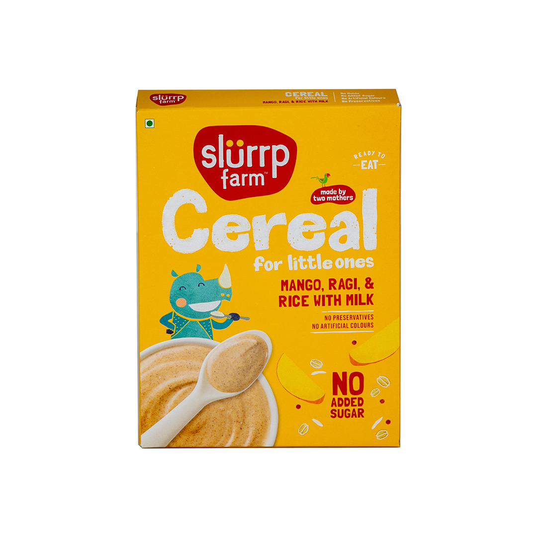 SLURRP FARMS CEREAL RAGI RICE & MANGO WITH MILK 200GM
