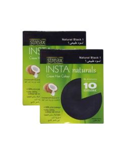 STREAX INSTA CREAM HAIR COLOR NATURAL BLACK 15ML BUY (1+1)