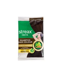 STREAX INSTA SHAMPOO HAIR COLOUR 25 ML -DARK BROWN SACHET
