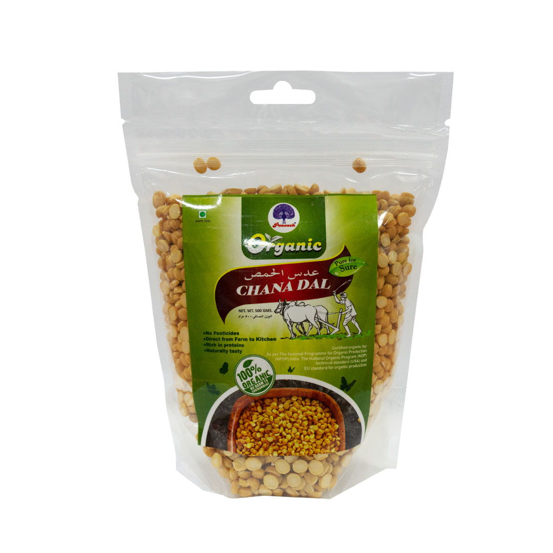 PEACOCK ORGANIC CHANA DAL 500 GM