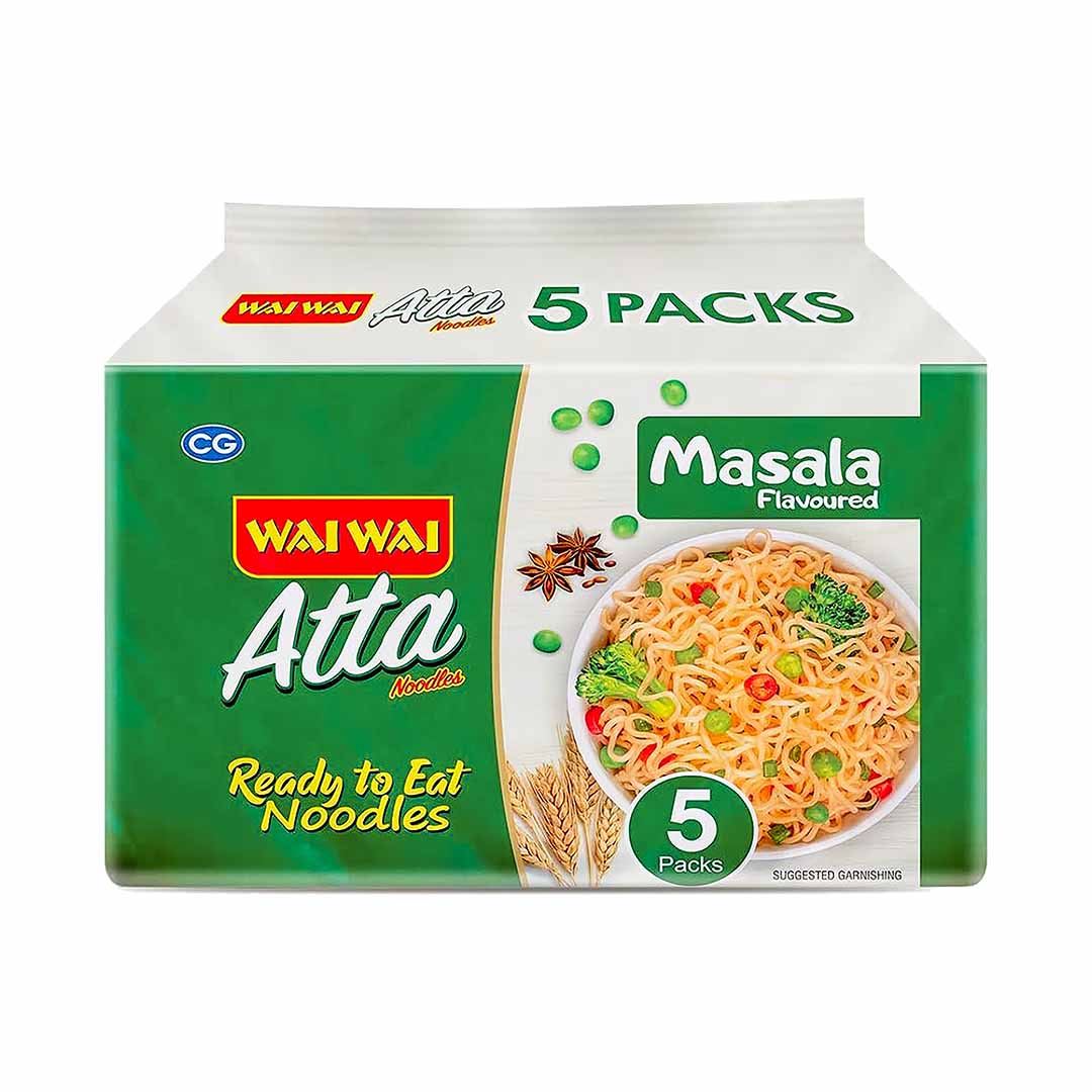 WAI WAI MASALA ATTA NOODLES 75GM*5 PACKETS